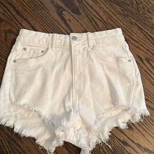 Zara white jean shorts